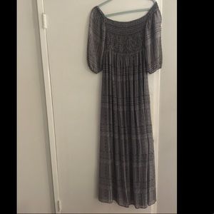 Bcbg off the shoulder peasant sleeve maxi dress